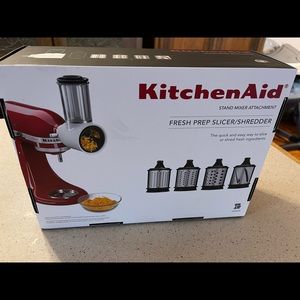 KitchenAid stand mixer attachments.  Fresh prep slicer/shredder.